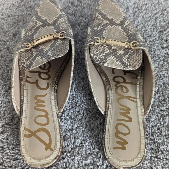 Sam Edelman Evelan Snake Skin Mules with Gold Chain sz 11 - Picture 4 of 5